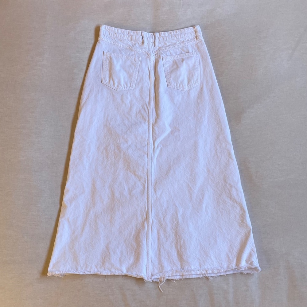 Free People We The Free "Come As You Are" White Denim Maxi Skirt - Picture 8 of 13